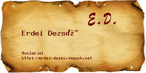 Erdei Dezső névjegykártya